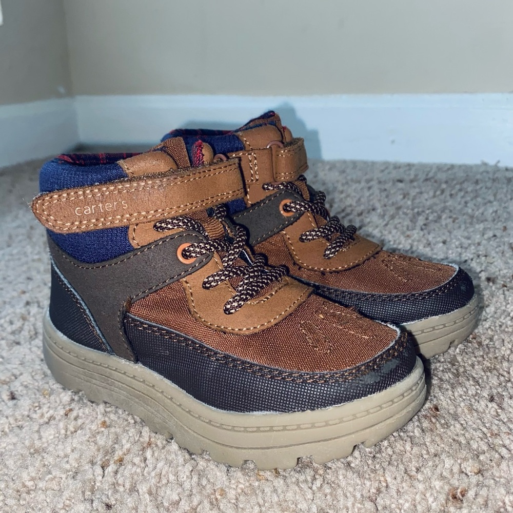 Carter's Toddler High-top Hiking Brown Boots, Size US 8M Kids